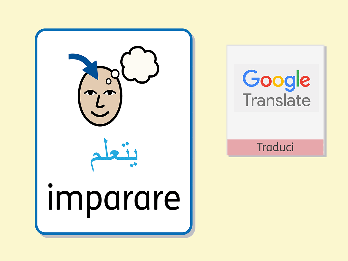Esempio di materiale bilingue creato con Widgit Online